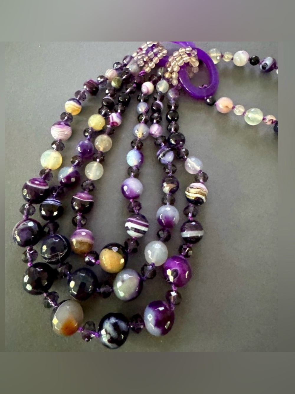 Mult-Strand Faceted Bead Necklace